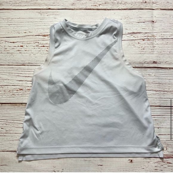 Nike Tops - Nike Dri-Fit Workout Running Tank Light Grey/White Size Medium